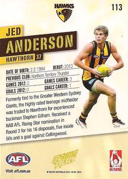 2013 Select Prime AFL #113 Jed Anderson Back
